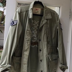 Gap red label green cargo jacket, large